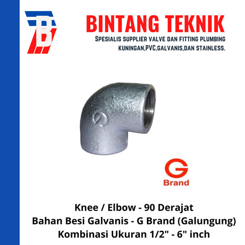 Knee / Elbow 4" inch Besi Galvanis Galungung (G) Brand