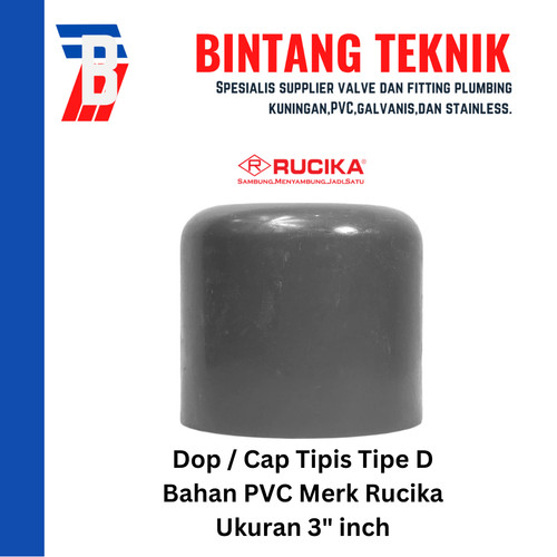 Dop / Cap PVC Rucika 3" inch D (Tipis)