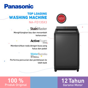 Panasonic NA-FD135X3BS Mesin Cuci Auto Dose Top Load [13.5 Kg] - Black