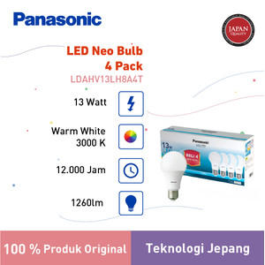 Panasonic Lampu Bohlam LED Neo Bulb 4 Pack 13 Watt - Warm White