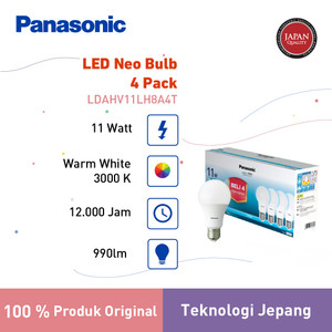 Panasonic Lampu Bohlam LED Neo Bulb 4 Pack 11 Watt - Warm White