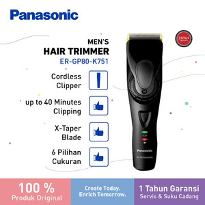 Panasonic ER-GP80-K751 Hair Trimmer [1 hour full charge] - Black