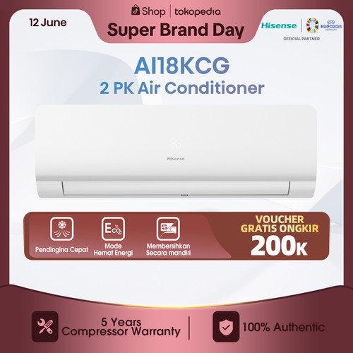 Hisense AC Air Conditioner Inverter 2 PK - AI18KCG (Indoor+Outdoor)