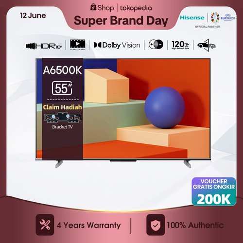 Hisense 55 inch 4K UHD Google TV-Hands Free Voice Control 55A6500K