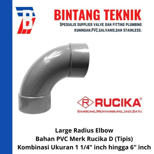 Large Radius Elbow 4" inch PVC Rucika D (Tipis)