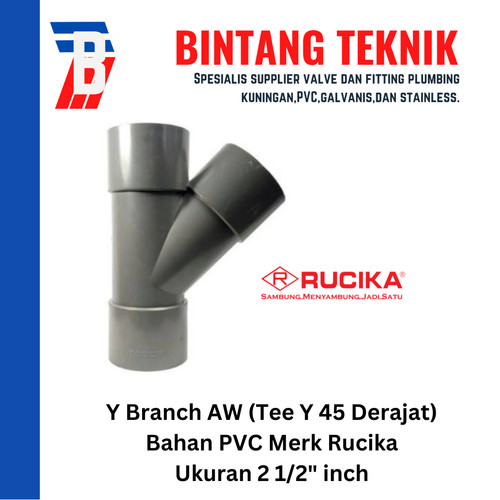 Tee Y Branch PVC Rucika 2 1/2" x 2 1/2" - AW (Tebal)