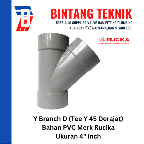 Tee Y Branch PVC Rucika 4" x 4" - D (Tipis)