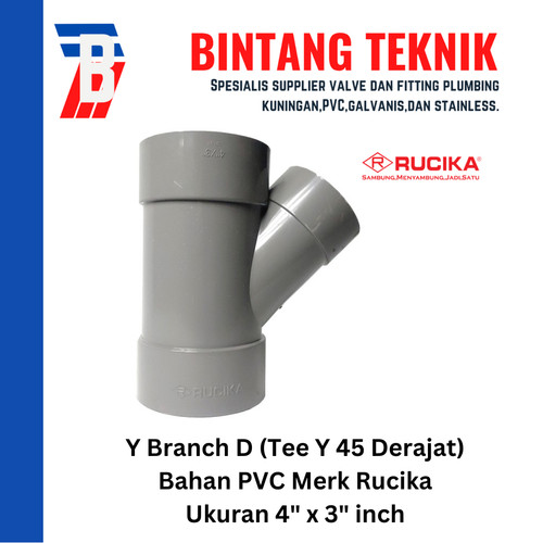 Vlok Tee Y Branch PVC Rucika 4" x 3" - D (Tipis)