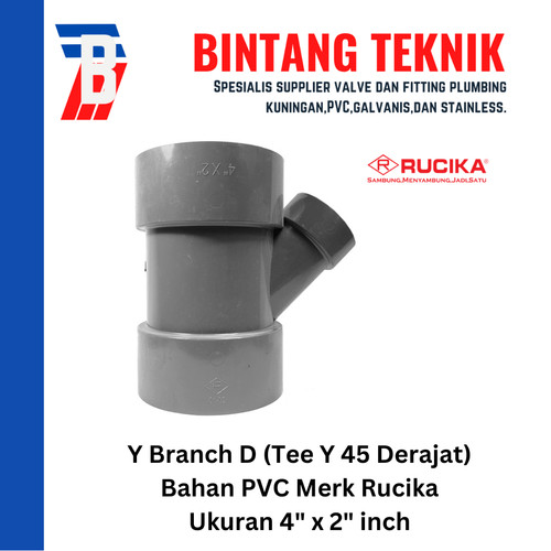 Vlok Tee Y Branch PVC Rucika 4" x 2" - D (Tipis)