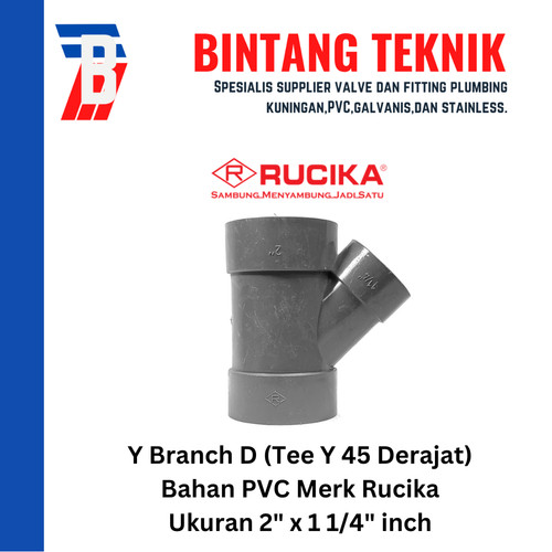 Vlok Tee Y Branch PVC Rucika 2" x 1 1/4" - D (Tipis)