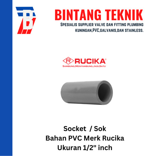 Socket / Sok PVC Rucika 1/2" inch AW (Tebal)