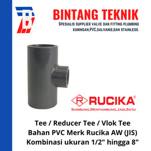 Tee 1 1/2" x 1" inch PVC Rucika AW