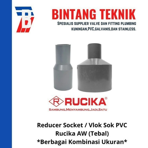 Reducer Sok / Vlok Sok 1 1/2" X 1" PVC Rucika AW