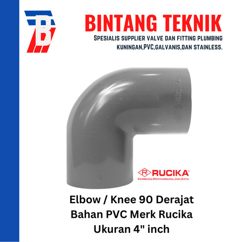 Elbow / Knee 4" inch PVC Rucika AW 90 Derajat