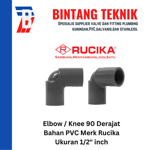 Elbow / Knee 1/2" inch PVC Rucika AW 90 Derajat