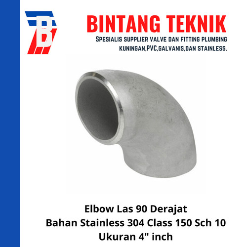 Elbow Las Stainless (SUS) 304 4" inch 90 Derajat