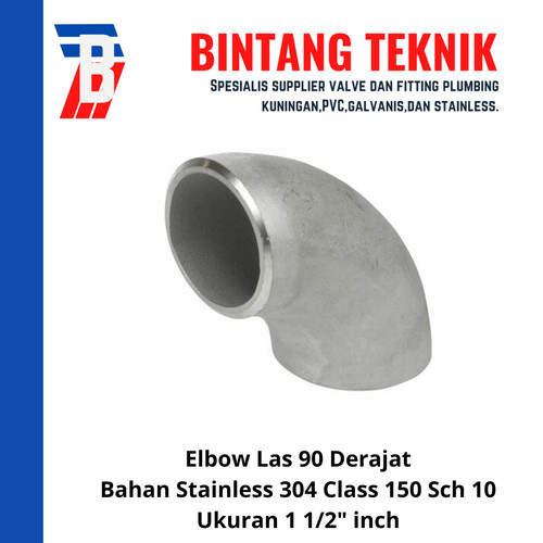 Elbow Las Stainless (SUS) 304 1 1/2" inch 90 Derajat