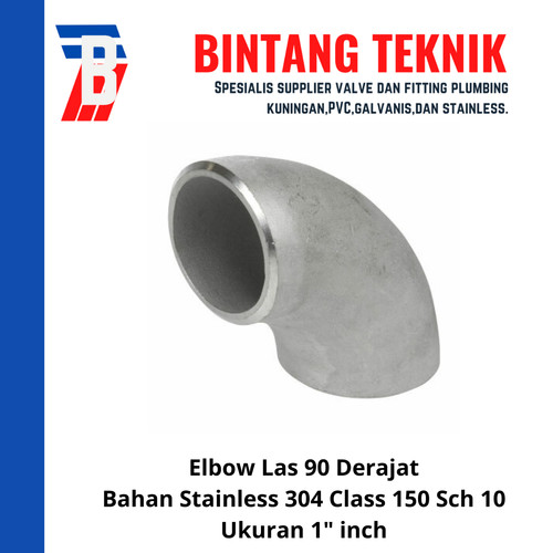 Elbow Las Stainless (SUS) 304 1" inch 90 Derajat