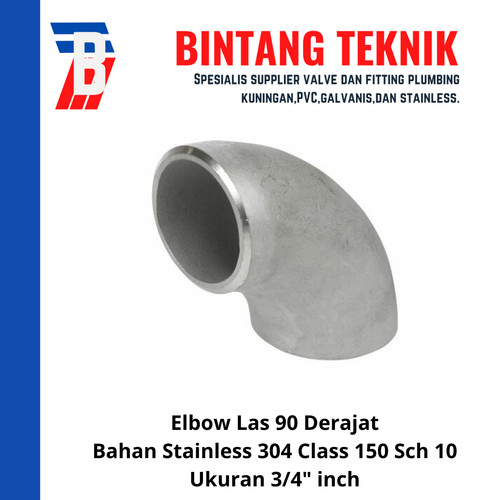 Elbow Las Stainless (SUS) 304 3/4" inch 90 Derajat