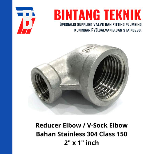 Reducer Elbow / Vlok Sok Elbow Stainless (SUS) 304 2" x 1"