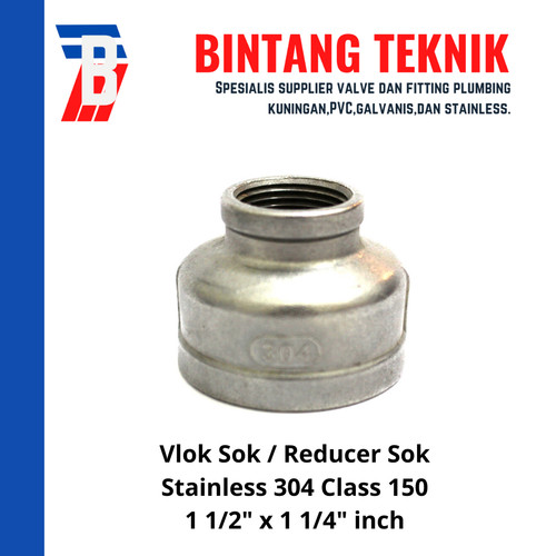 Vlok Sok / Reducer Stainless (SUS) 304 1 1/2" x 1 1/4"