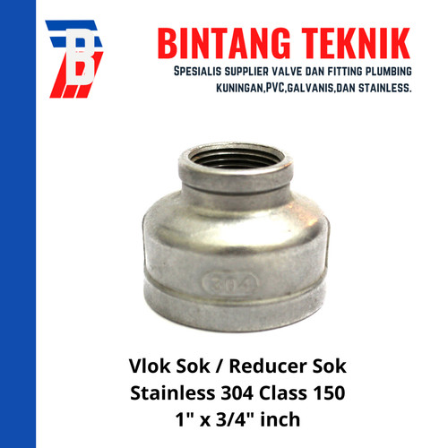 Vlok Sok / Reducer Stainless (SUS) 304 1" x 3/4"