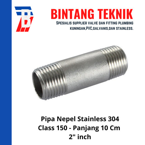 Pipa Nepel (Nipple) 2" inch Stainless 304