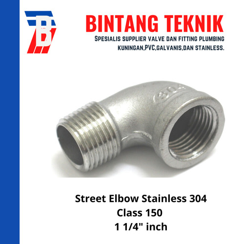 Street Elbow 1 1/4" inch Stainless (SUS) 304 #150