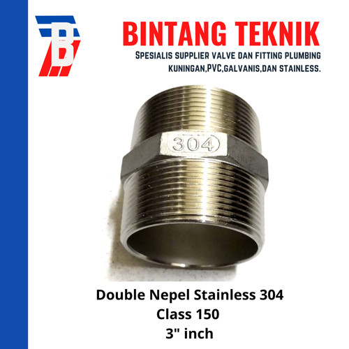 Double Nepel (Nipple) 3" inch Stainless (SUS) 304 #150