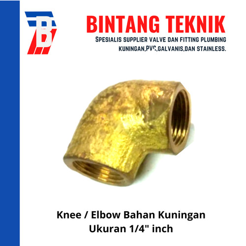 Knee / Elbow Kuningan 1/4" inch