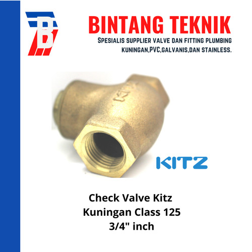 Swing Check Valve (Klep Tabok) Kuningan Kitz 3/4" inch Class 125