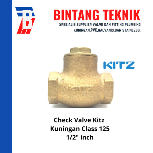 Swing Check Valve (Klep Tabok) Kuningan Kitz 1/2" inch Class 125