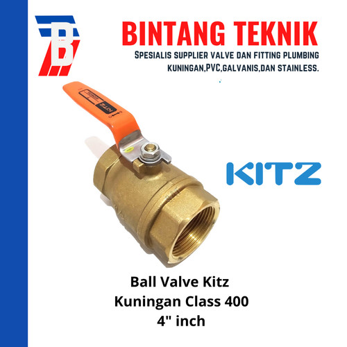 Ball Valve / Stop Keran Kitz Kuningan 4” inch Class 400 WOG