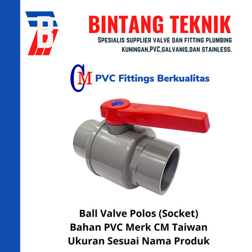 Stop Keran / Ball Valve PVC CM Socket Polos 5" inch