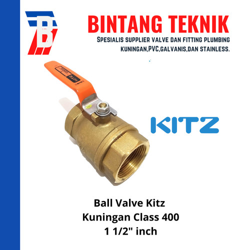 Ball Valve / Stop Keran Kitz Kuningan 1½” inch Class 400 WOG