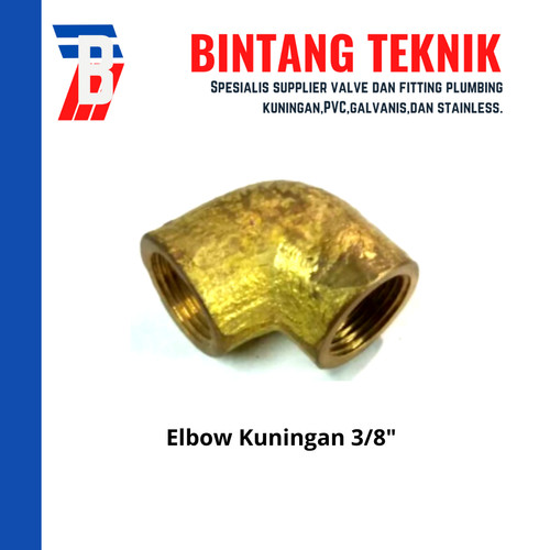 Knee / Elbow Kuningan Sambungan Pipa Ukuran 3/8 inch