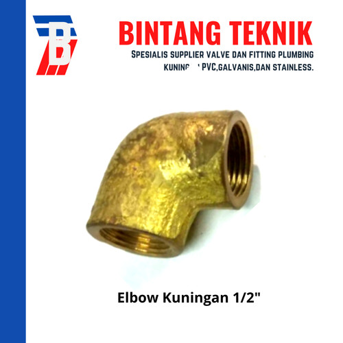 Knee / Elbow Kuningan Sambungan Pipa ukuran 1/2 inch