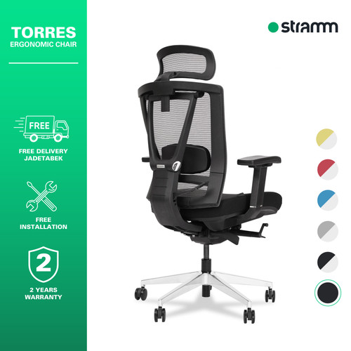 Kursi Kantor Ergonomis Stramm Torres with Aluminium Footbase