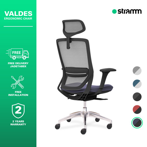 Kursi Kantor Ergonomis Stramm Valdes I with Alumunium Footbase