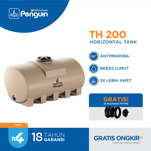 Penguin Toren Tandon Tangki Air Horizontal Tank TH 200 2000 Liter