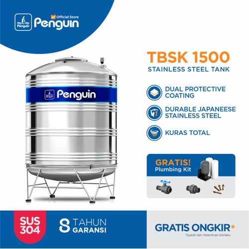 Penguin Toren Tandon Tangki Air Stainless Steel TBSK 1500 1500 Liter