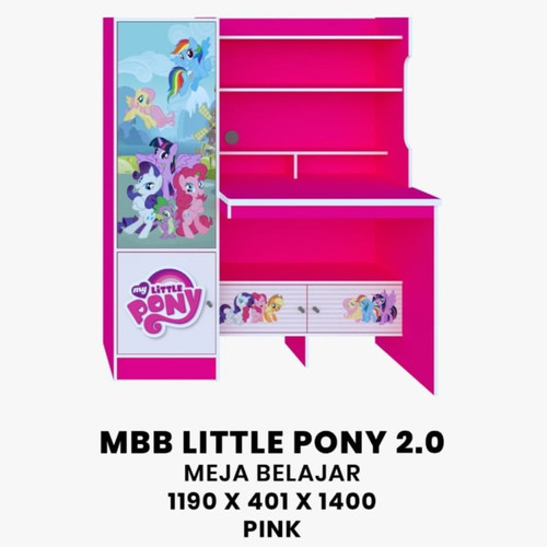 (CARGO) Olympic Meja Belajar Anak MBB Little Pony Karakter Tulis Kayu