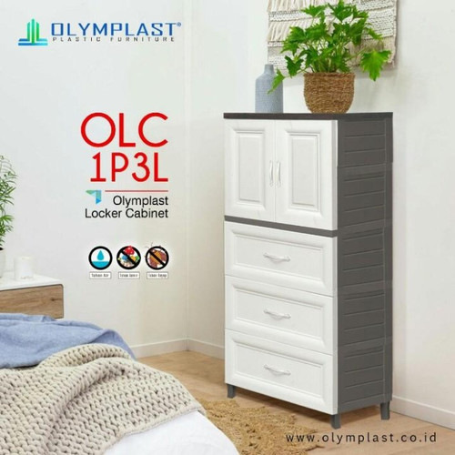 (CARGO) Olymplast OLC 1P3L Lemari Cabinet 1Pintu 3Laci Drawer Plastik