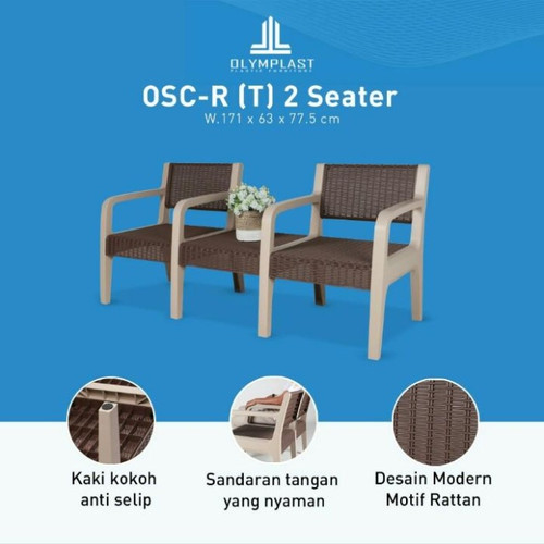 (CARGO) Olymplast OSC-R T 2 Seater Kursi Sofa Handle Meja Table Chair