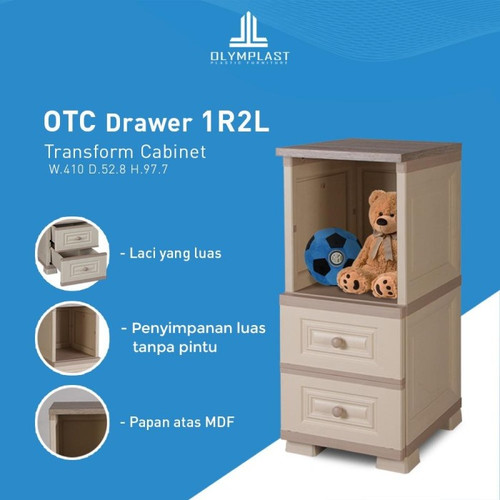 (CARGO) Olymplast OTC Drawer 1R2L Laci Lemari Plastik 1 Rak 2 Laci