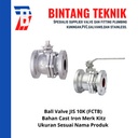 Ball Valve 1-1/4" inch Flange JIS10K Merk Kitz Fig. FCTB