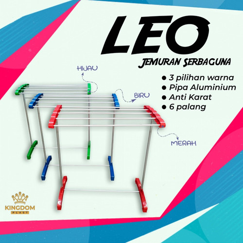 Rak Jemuran Leo Gantungan Handuk Jemur Pakaian Baju Towel Stand Hanger Kingdom Aluminium Kuat Kokoh Anti Karat Serbaguna