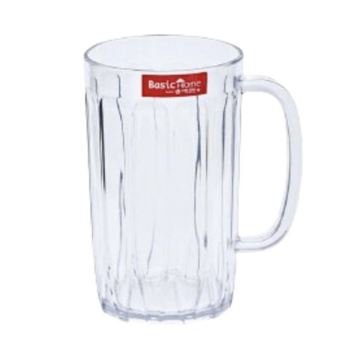 BasicHome by LionStar Gelas Plastik 450 ml Barley Mug Gelas Minum Transparan Bening Handle Pegangan Es Teh Kopi Restoran Cafe Resto