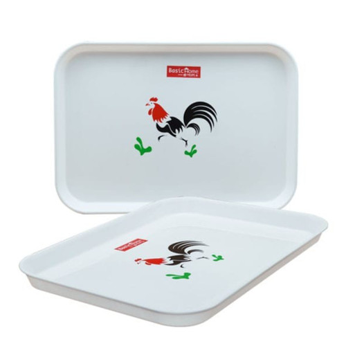 BasicHome by LionStar Nampan Saji Segi no 30 Rooster Ayam Plastik Tray