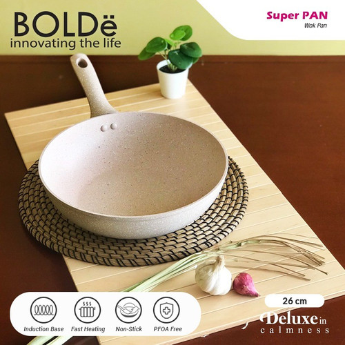 BOLDe Super Pan 26 cm Wok Pan Beige SuperPan Wajan Kuali Panci 26cm